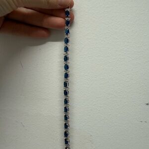 Sapphire Blue and Silver Women's Bracelet